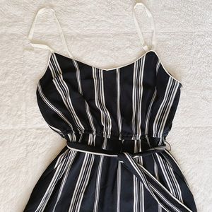 Black and White striped jumpsuit